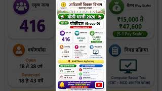 Adivasi Vikas Vibhag Bharti 2026.! #maharashtrajobs #govtjobs2026 #latestjobs #10thpassjobs #mahajob