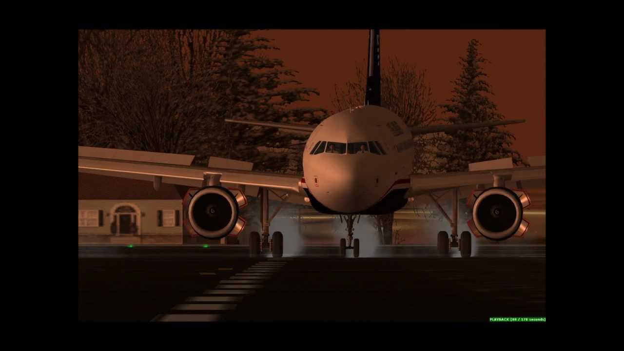 FSX US Airways A319 Landing @ KBOS