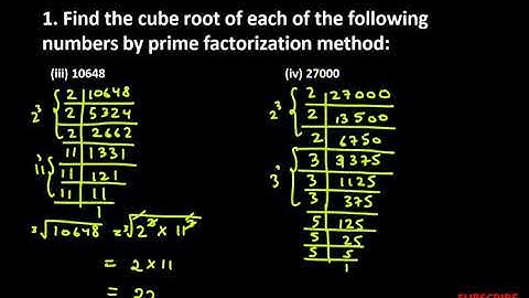 1. Find the cube root of each of the following numbers by prime factorization method:(i) 64(ii) 512