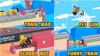 🚂 Train Madness vs Flying Gun vs Monster School Bus! 😱 Ultimate Vehicle Challenge | Fancade screenshot 5