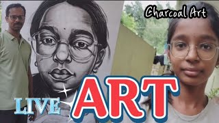 LIVE ART 💥 charcoal Art #shading #drawing #sketching # blending techique