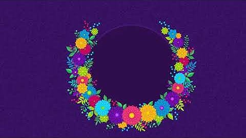 multicolor flowers frame | Animated flowers frame