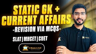 Static GK + Current Affairs Revision via MCQs I MHCET I CUET I SLAT I JMI I Keshav Malpani
