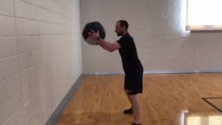 Medicine Ball Front Facing Rotational Hip Toss