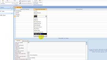 Création de la base de donnée Microsoft ACCESS 2007