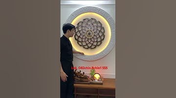 Tranh gỗ Cẩm Tú Cầu trang trí tại không gian vách thạch cao siêu đẹp #tranhgomynghe #binhtammoc