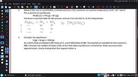 When 0.152 mol of solid PH3BCl3 is introduced into a 3.0 L container at a certain temperature...