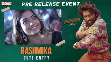 Actress Rashmika Cute Entry |Pushpa Pre-Release Event |Allu Arjun |Fahadh Faasil |DSP| Sukumar