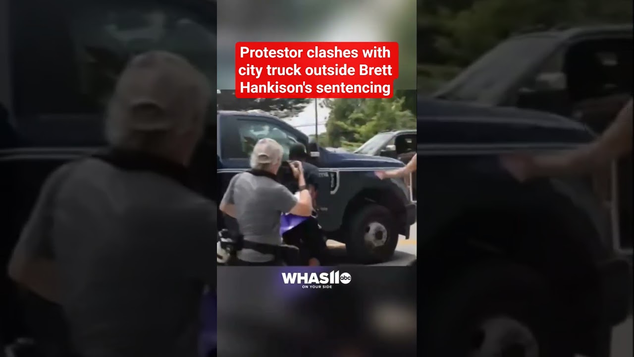 Breonna Taylor case: Protestor clashes with truck outside Brett Hankison's sentencing