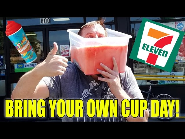 Bring Your Own Cup Day at 7-Eleven - YouTube