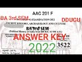 Ancient history AAC 201 F previous year question paper BA 3rd semester DDUGU GORAKHPUR