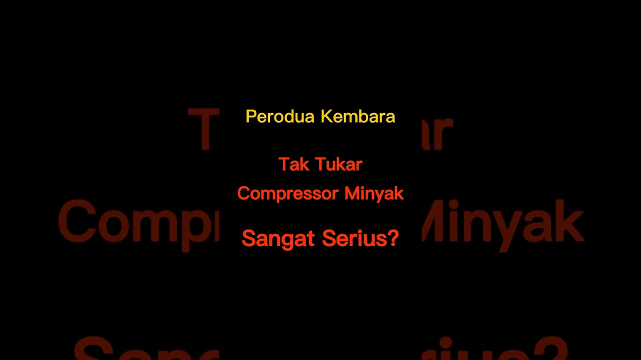 Perodua Kembara Minyak Compressor Sangat Penting Air Cond Youtube