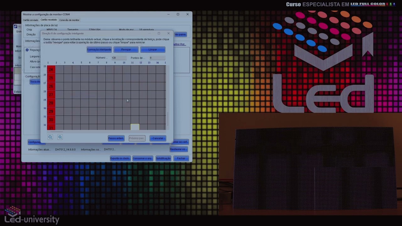 RCG-Criação de arquivo  RCFGX  de Parâmetro para módulo 2 5mm 320x160mm 128x64 pxls Nova Star