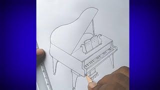 #piano #music_instruments #drawing || how to draw piano || esey draw of piano