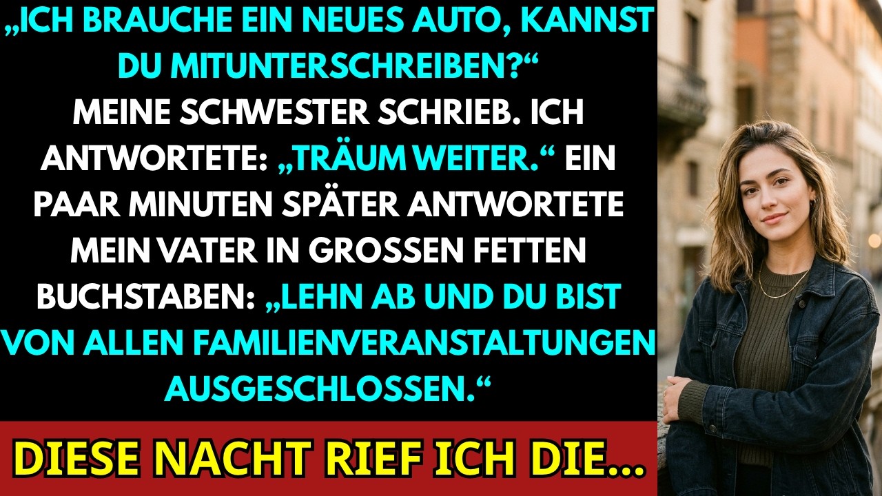 „Wenn du deinen Bruder nicht unterstützen kannst, gehörst du nicht mehr zu dieser Familie.“ Mein Vater sagte das am Telefon, weil ich mich weigerte, 15.000 Euro für die offene Bar der Hochzeit...