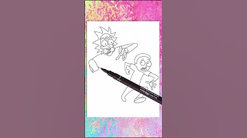 How to Draw Rick and Morty! Easy Tutorial! #shorts #drawing #howtodraw #youtubeshort