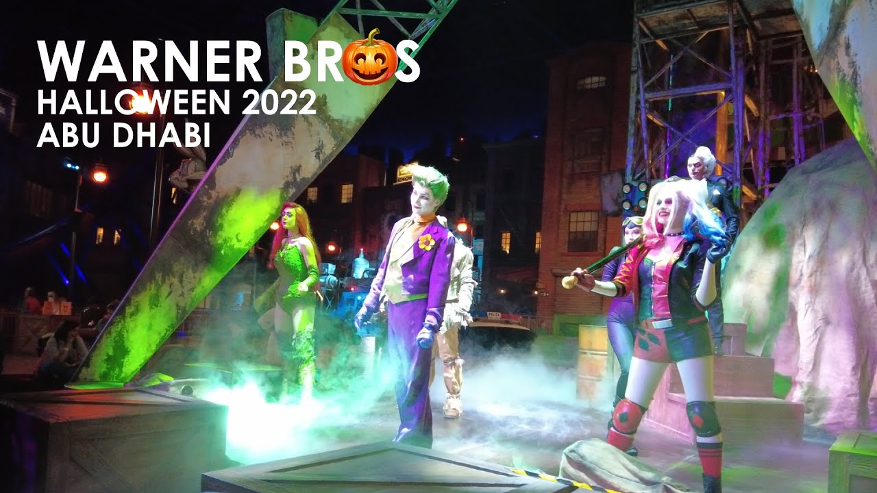 Warner Bros Abu Dhabi Halloween Day Dubai walking tour Dubai 4K 💜🇦🇪