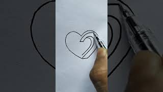 3D Heart Drawing//#shorts #3d #heart