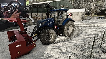 Snow removal from the farm and the town | Thrustmaster T248 gameplay | Farming Simulator 25