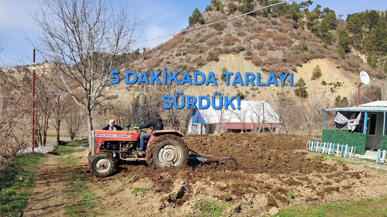 Köyde 5 Dakikalık İş! Traktörle Tarlayı Sürüp Bakla Ektik 🚜🌱
