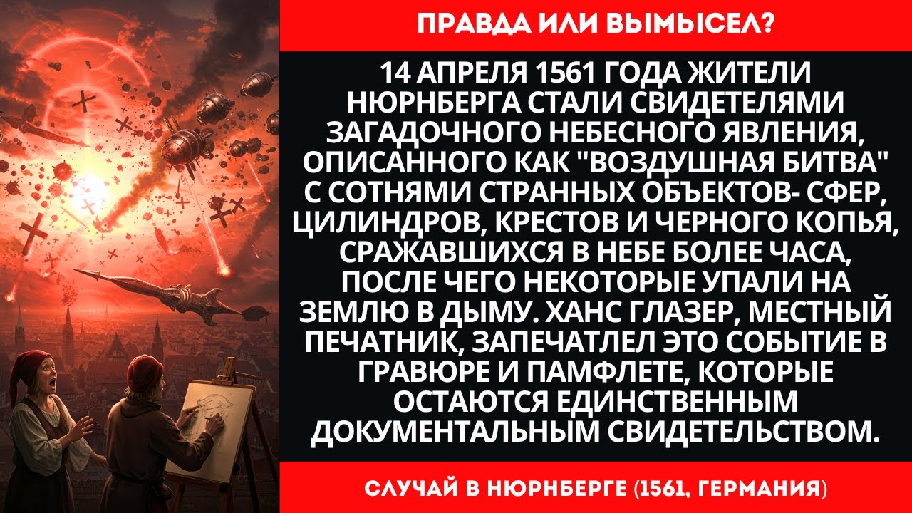 Загадка Нюрнберга 1561: Небесная битва НЛО или знамение?