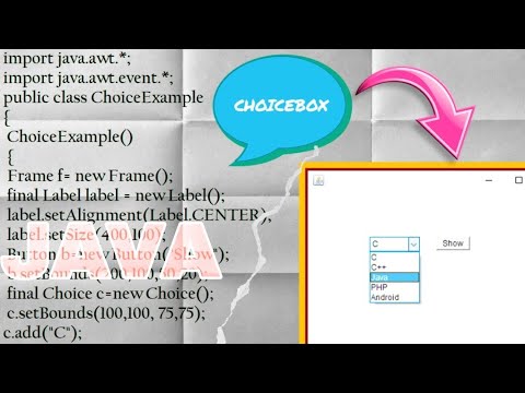 Java Choicebox program using AWT | Hindi | CHOICEBOX example | All summary of program|