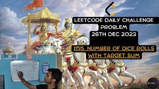 1155. Number of Dice Rolls With Target Sum || 26th Dec Leetcode Daily Practice Problem