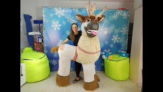 Deer mascot costume full overview  it can be used for riding children for kids events / Reindeer