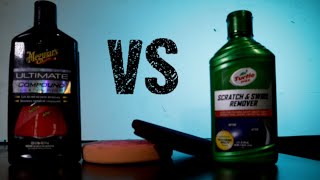 Meguiars Ultimate Compound vs Turtle Wax Scratch and Swirl Remover