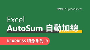 【Excel 辦公室】不用輸入公式？比 Sum 還要方便快捷？ Automatic Sum 自動加總 基礎教學 (中文字幕) (DEXPRESS 可調節速度)