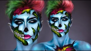 Glam Pop Art Zombie Hair and Makeup Tutorial