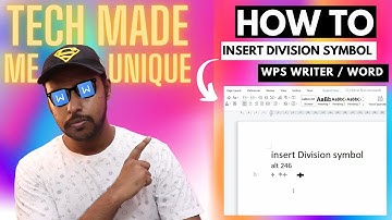 How to insert Division symbol In wps office writer