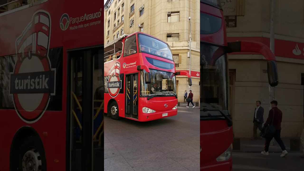 Double-decker buses in Stgo de Chile