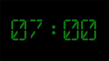 7 Minutes Digital Timer - Green on Black Background with Alarm