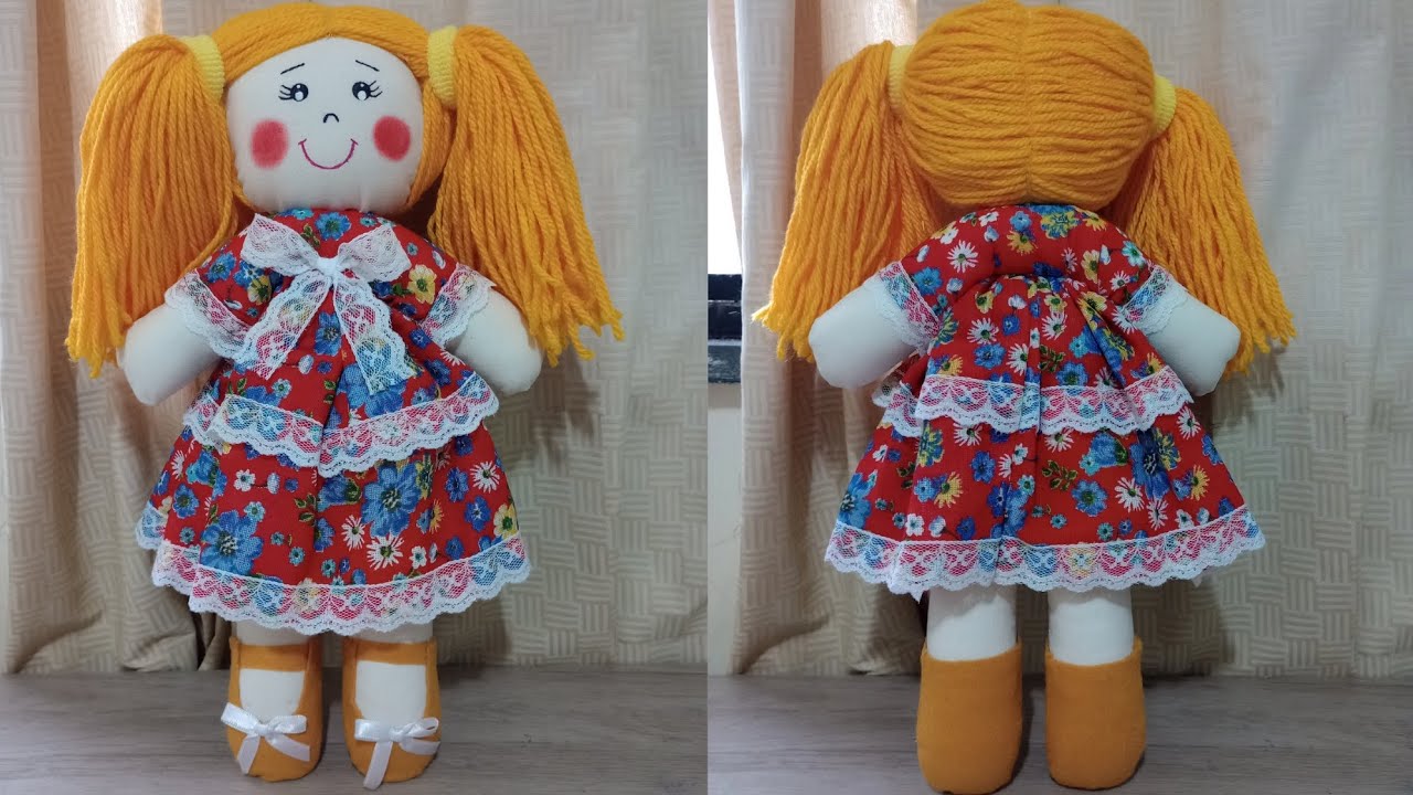 Boneca sem corpinho fácil de fazer com o passo a passo/ Com Molde