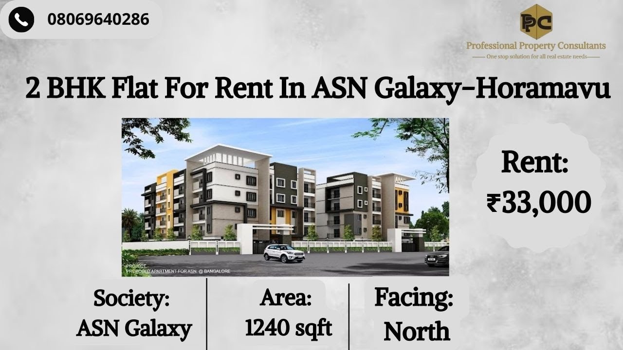 2 BHK Flat For Rent In ASN Galaxy Horamavu