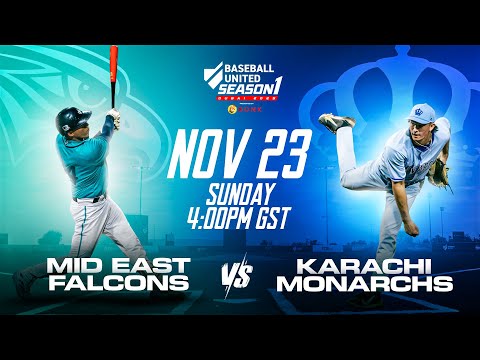 Mid East Falcons Vs Karachi Monarchs Live Stream Nov 23 2025 Baseball United Season One 