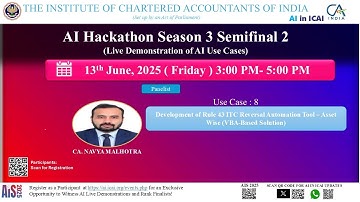 AI Hackathon S3 SF2: UC 8 –Asset-wise ITC reversal tool using VBA – by CA. Navya Malhotra