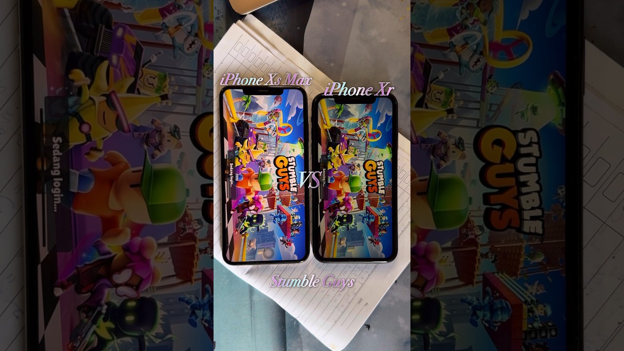 Open Stumble Guys on iPhone Xs Max vs iPhone Xr 