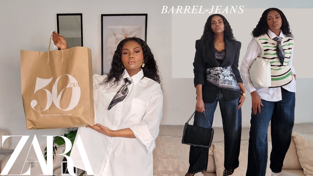 Джинсы-бочки ZARA HAUL 2025