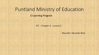 Secondary ICT - Chapter 3 - Lesson 1