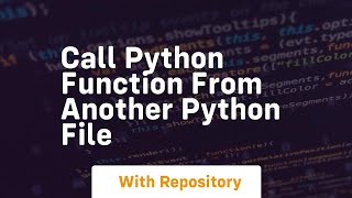 call python function from another python file