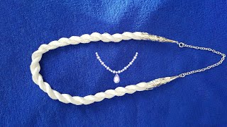Twisted necklace made with silk thread