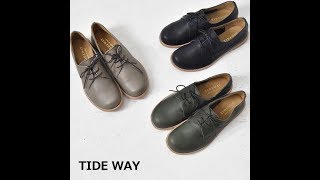 TIDE WAY レースアップフラットシューズ　日本製