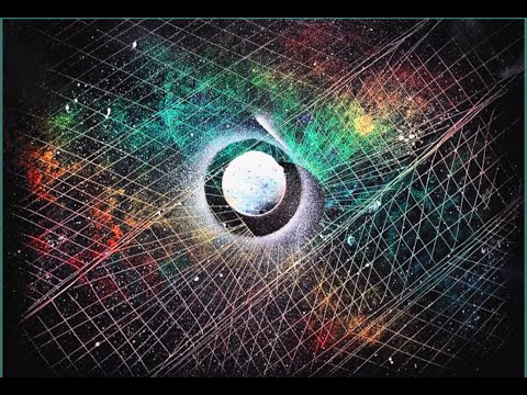 The Geometric Universe 幾何学的宇宙 神聖な幾何学、宇宙空間、明るい星の聖別されたシンボルの抽象的