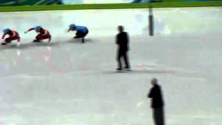 Apolo Ono at the 2010 Vancouver Olympics unfortunately gets disqualified