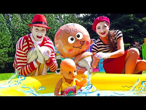 Видео: Кукла БЕБИ БОН и большой надувной пупс! Весёлые игры для девочек в дочки матери с Baby Born
