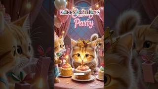 Cute cat birthday party #CatBirthday #CuteCat #FunnyCat #FYP2025