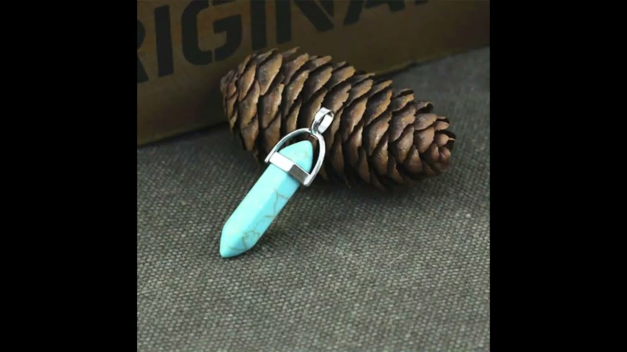 Firstmadam Stone Crystal Agate Hexagon Pillar Necklace Pendant On Sale!