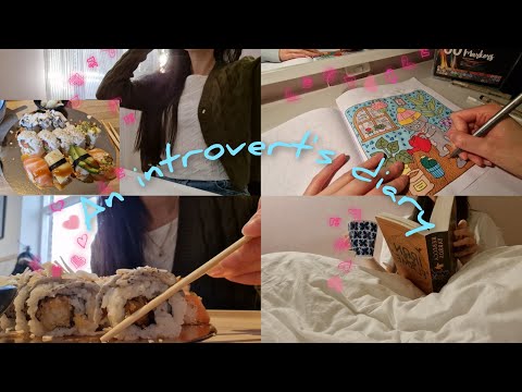 An introvert's diary | Office worker, sushi date, book shopping, reading and coloring